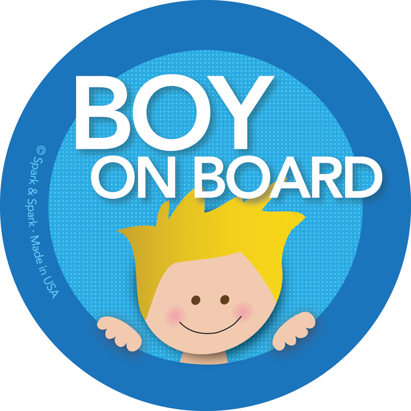 Boy with Blonde Hair On Board Sticker