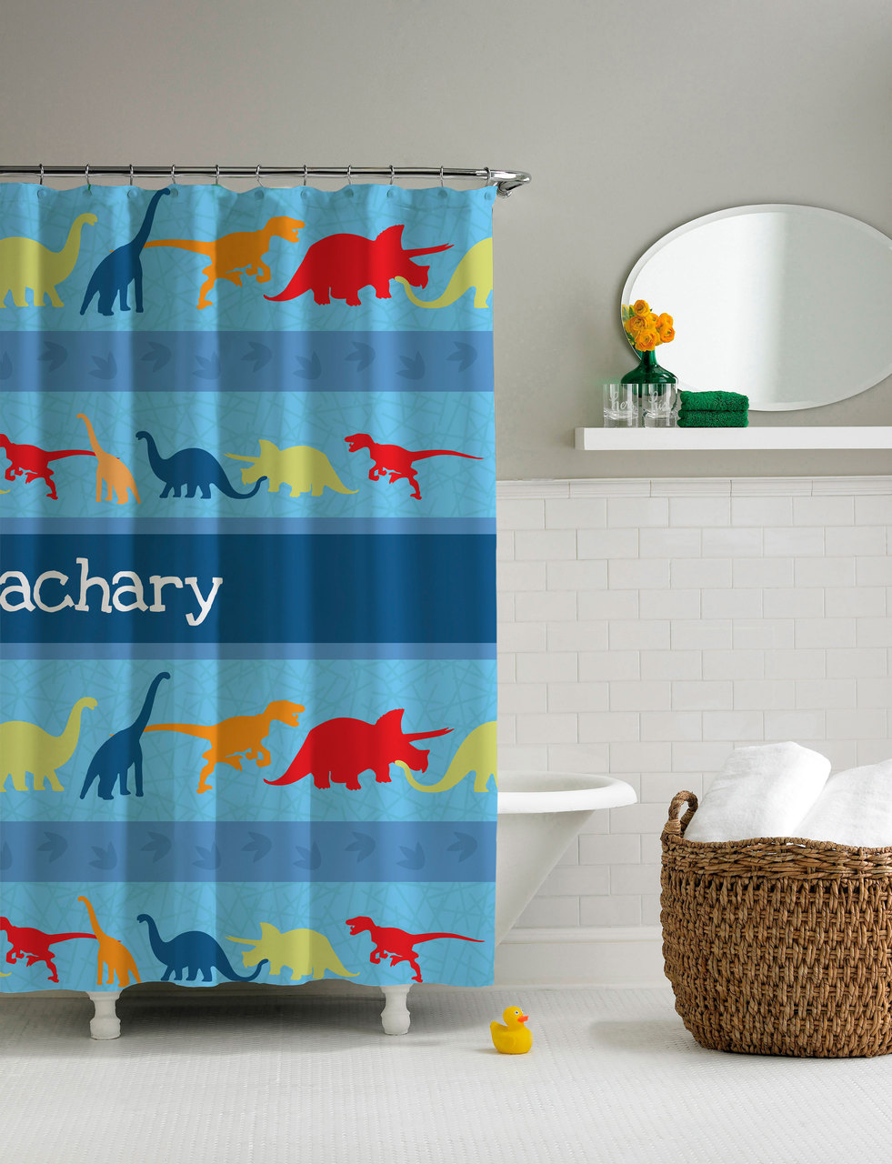 Dinosaur Trails Shower Curtain