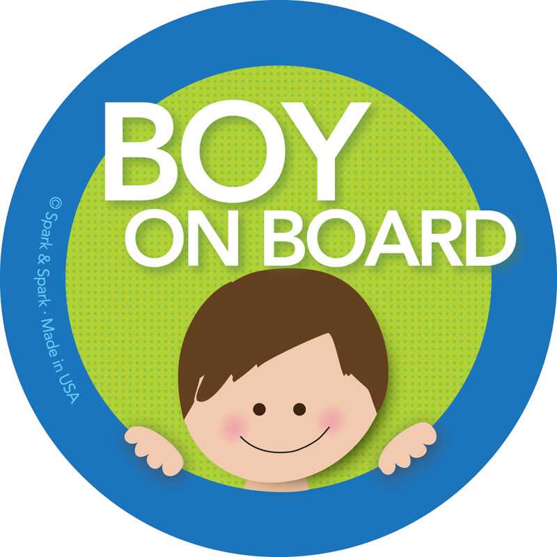 Boy with Brunetter Hair On Board Stickers