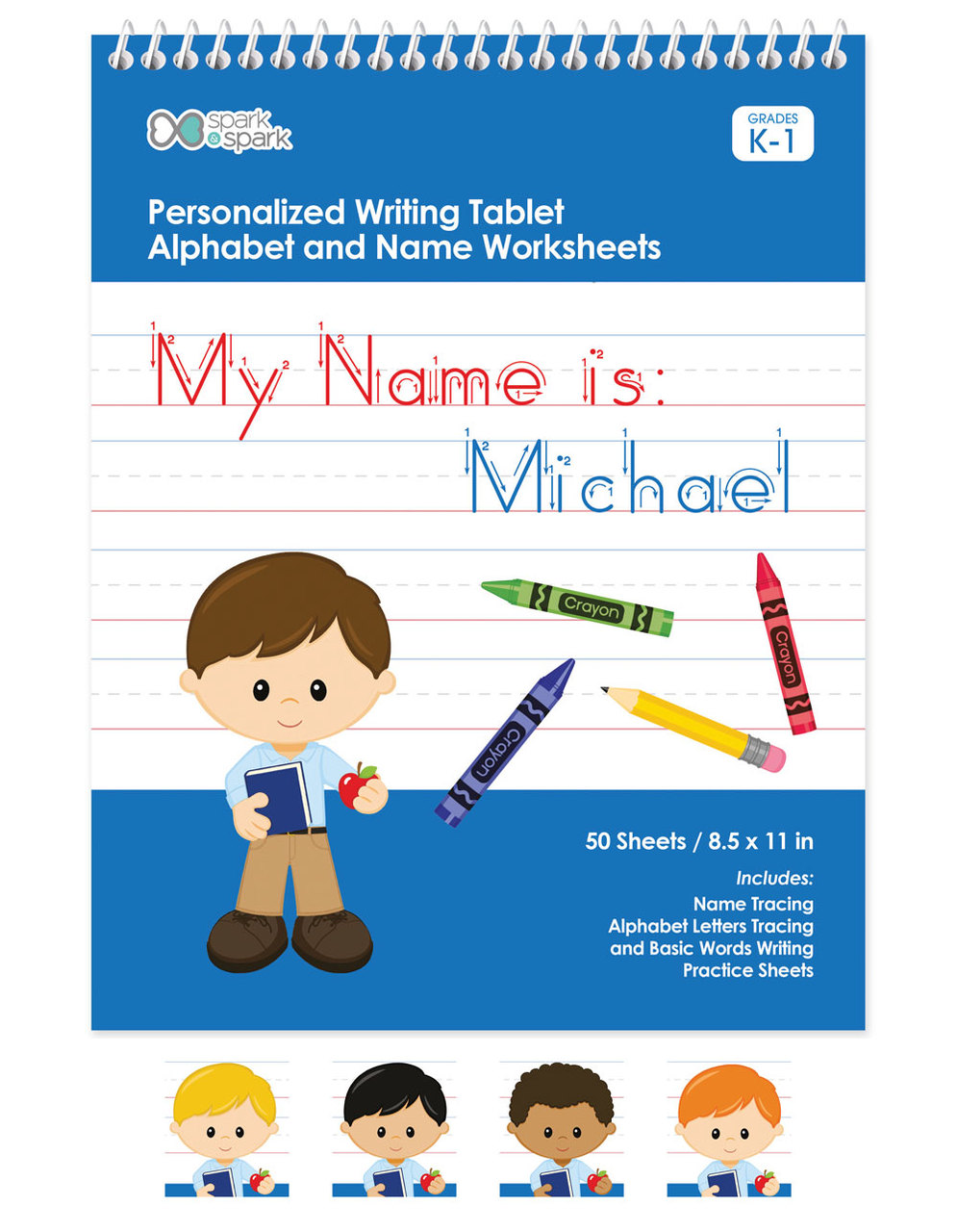 English Vertical Writing Book For Boys