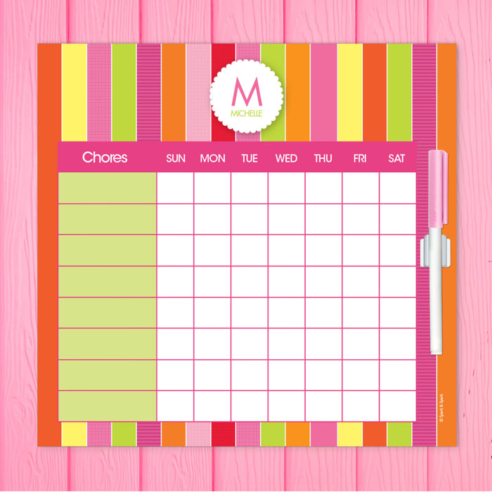Bold & Fun Stripes Chore Chart