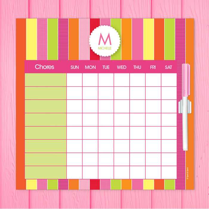 Bold & Fun Stripes Chore Chart