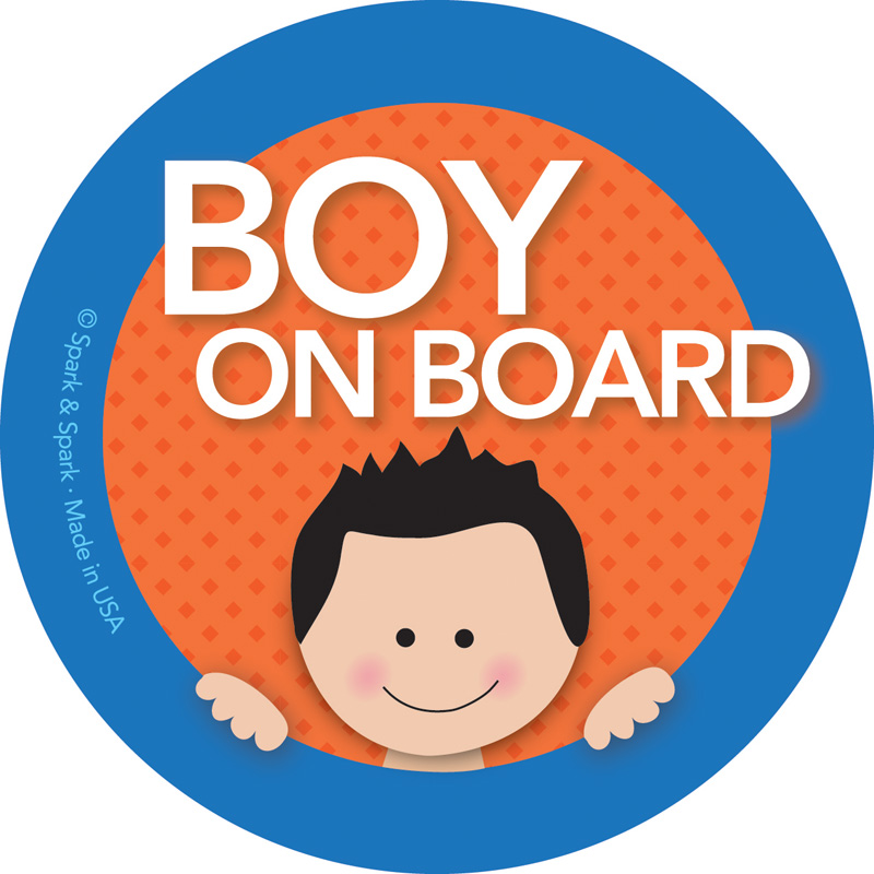 Boy with Black Hair On Board Sticker