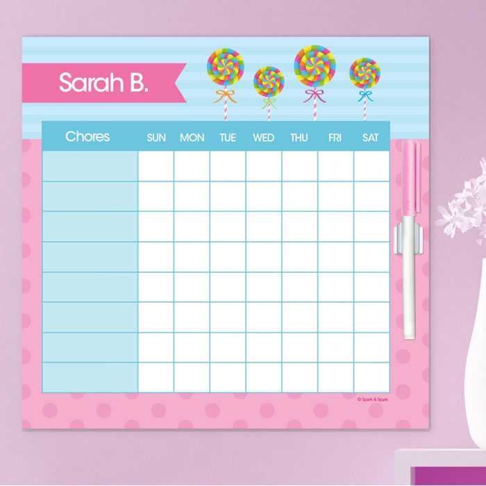 Yummy Lollipop Chore Chart