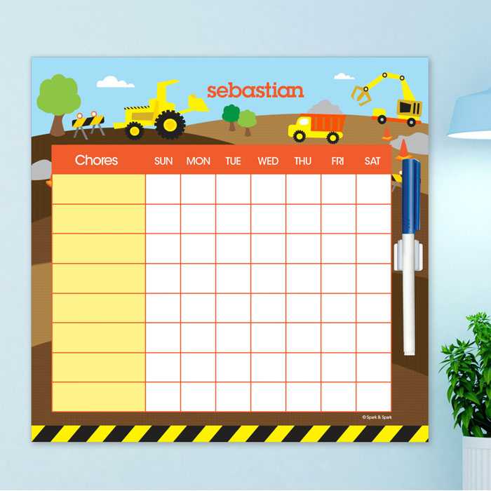 Construction Site Chore Chart