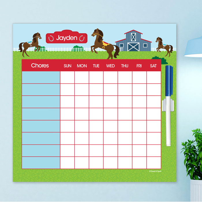 Cute Race Horse Chore Chart