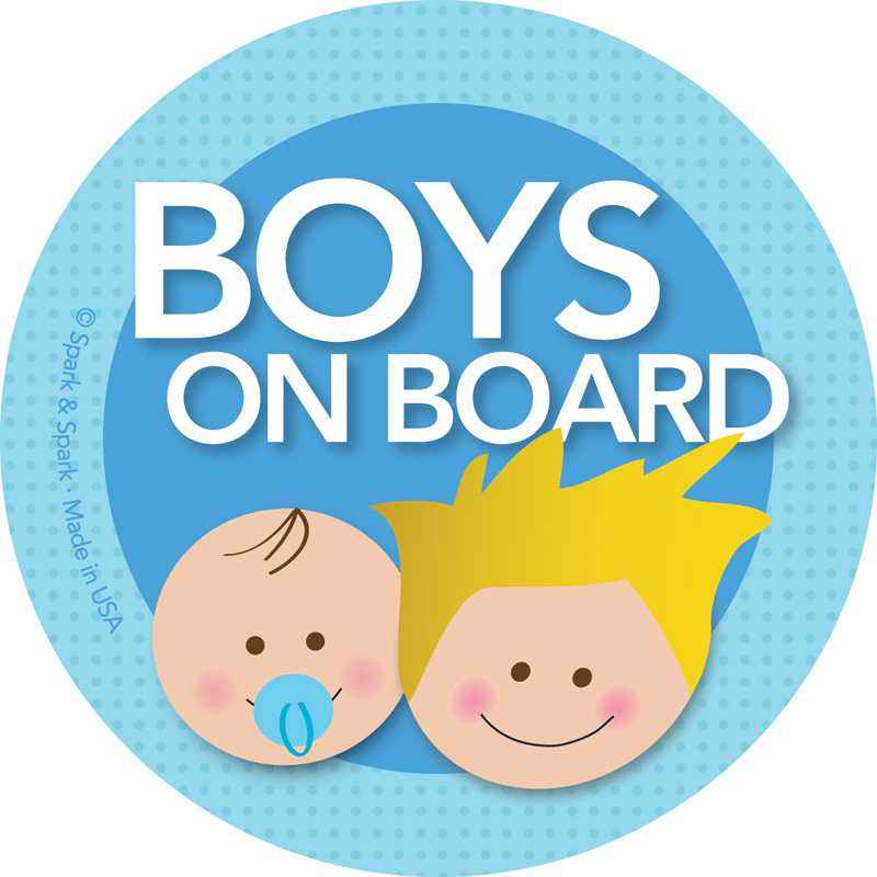 Baby On Board Car Sticker Blonde Boy+Baby