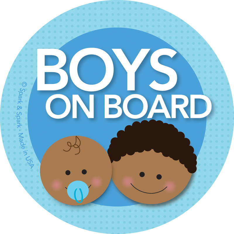 Baby On Board Sticker Afr. Amer. Boy+Baby