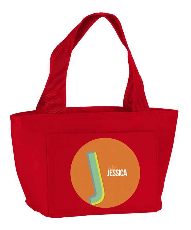 Double Initial Orange Kids Lunch Tote