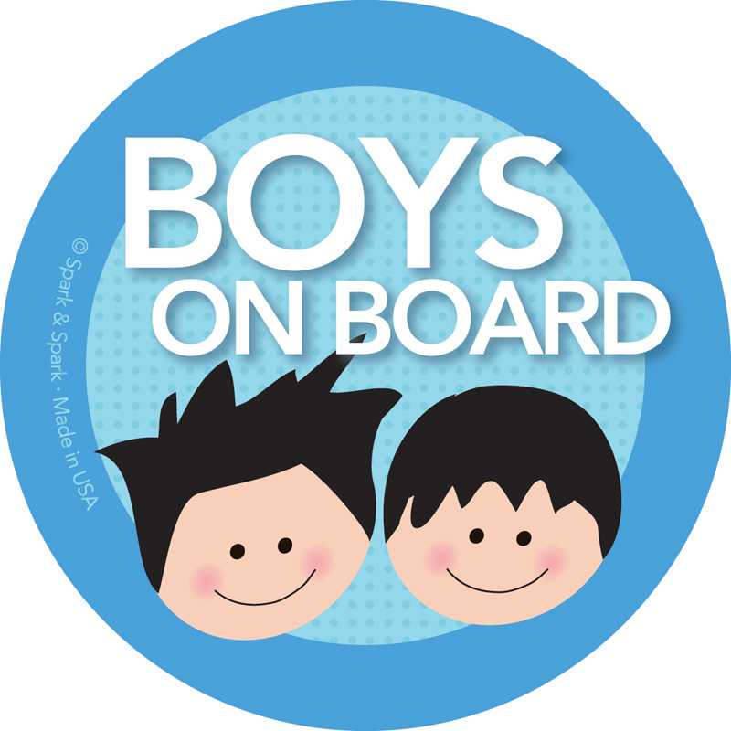 On Board Sticker Black Hair Boys
