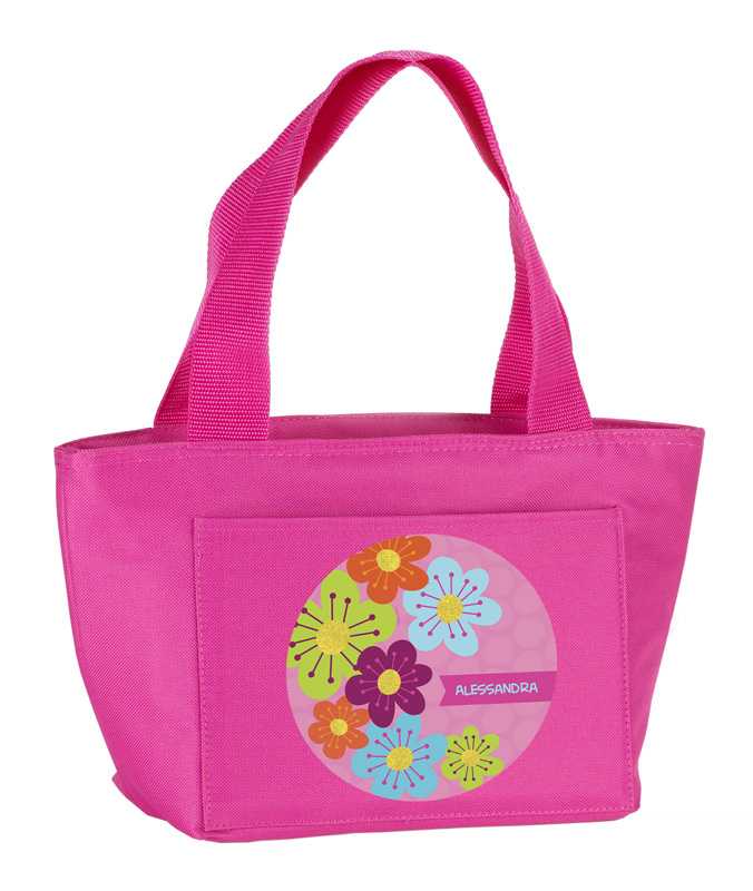 Shiny Bold Flowers Kids Lunch Tote