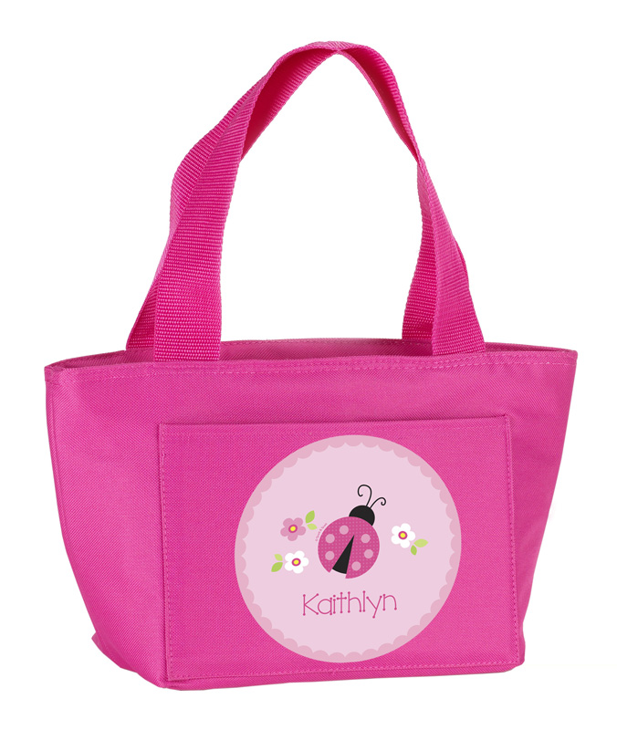 Sweet Pink Ladybug Kids Lunch Tote