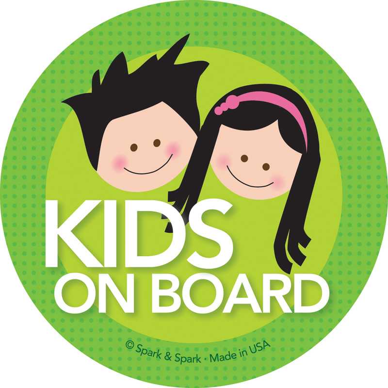 On Board Sticker Black Hair Kids