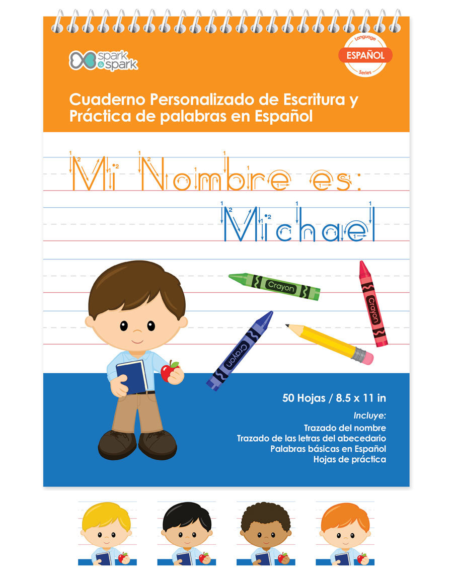 Spanish Vertical Writing Book For Boys