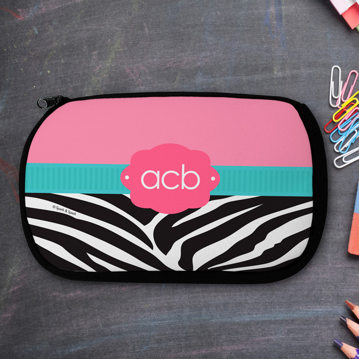 Zebra and Pink Pencil Case