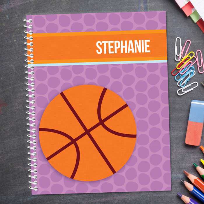 Basketball Fan Girl Circles Kids Notebook
