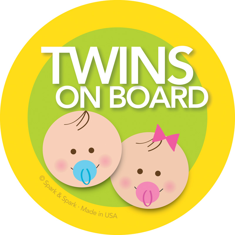 On Board Sticker Brunette Baby Boy+Girl