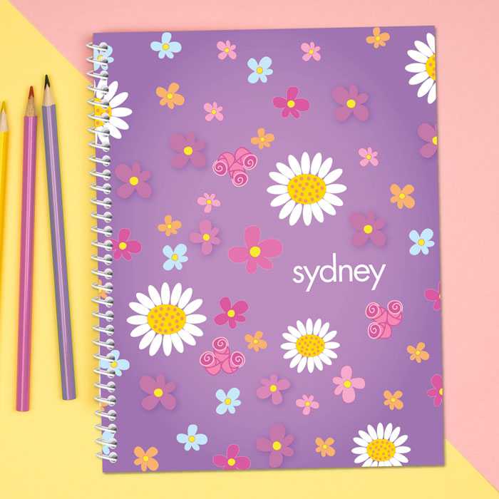 Field of Flowers Purple Kids Notebook