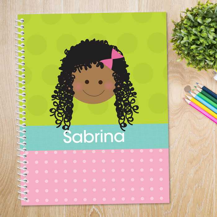 Just Like Me Girl Green Kids Notebook