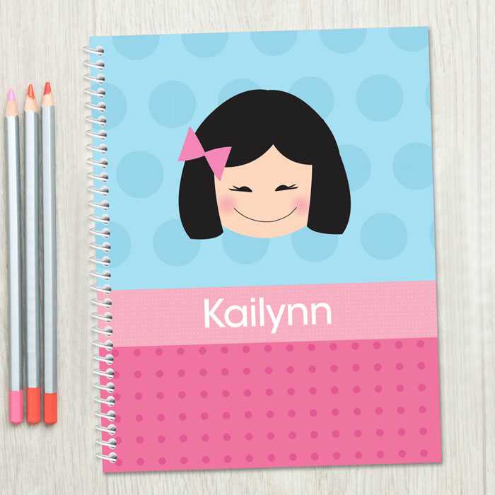 Just Like Me Girl Light Blue Kids Notebook