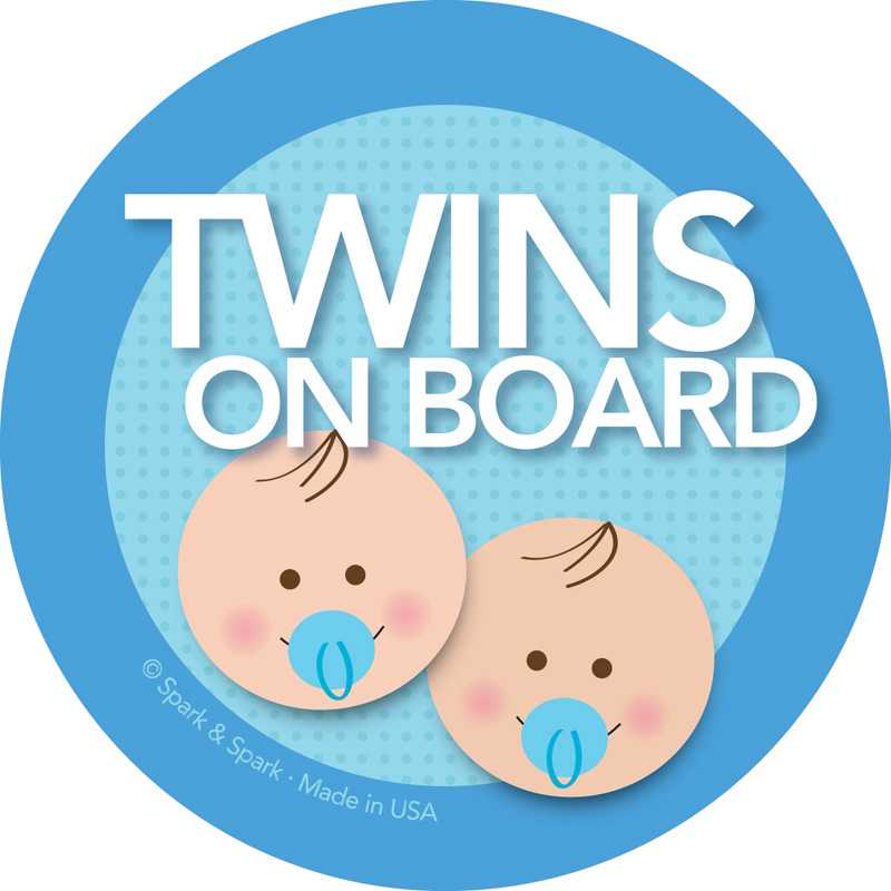 On Board Sticker - Brunette Twin Boys