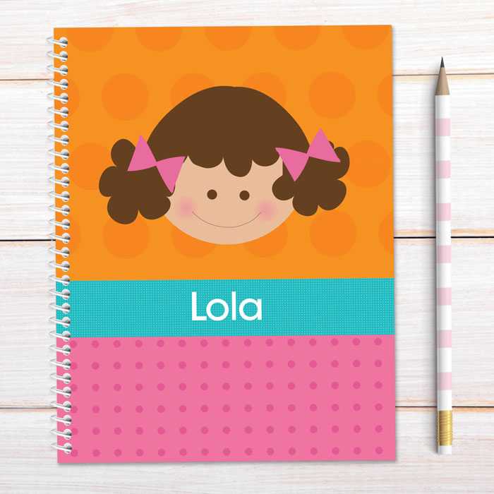 Just Like Me Girl Orange Kids Notebook