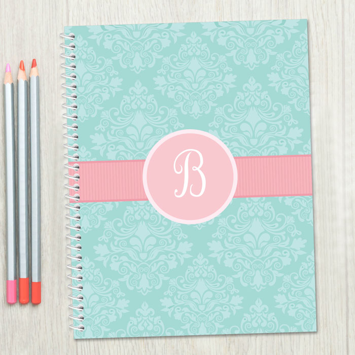Pretty Blue Damask Kids Notebook