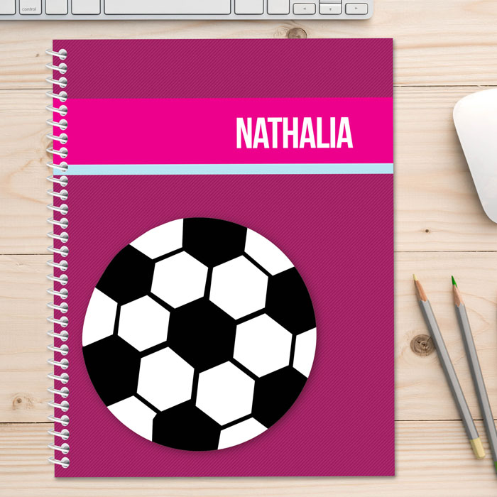 Girl Soccer Fan Purple Kids Notebook