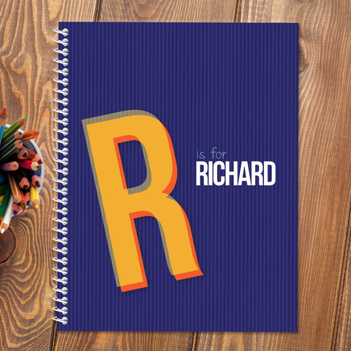 Double Initial Blue Kids Notebook