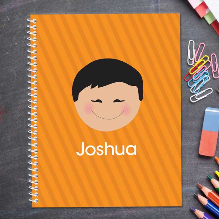 Just Like Me Boy Orange Kids Notebook