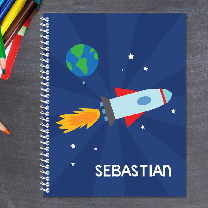 Rocket on the Sky Kids Notebook