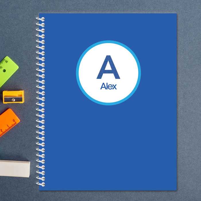 A Linen Blue Letter Kids Notebook