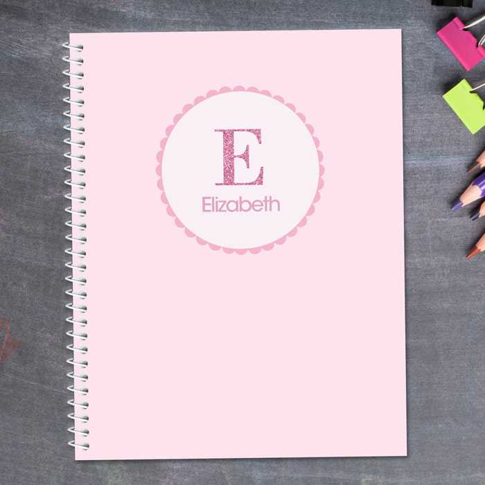 A Shiny Pink Letter Kids Notebook