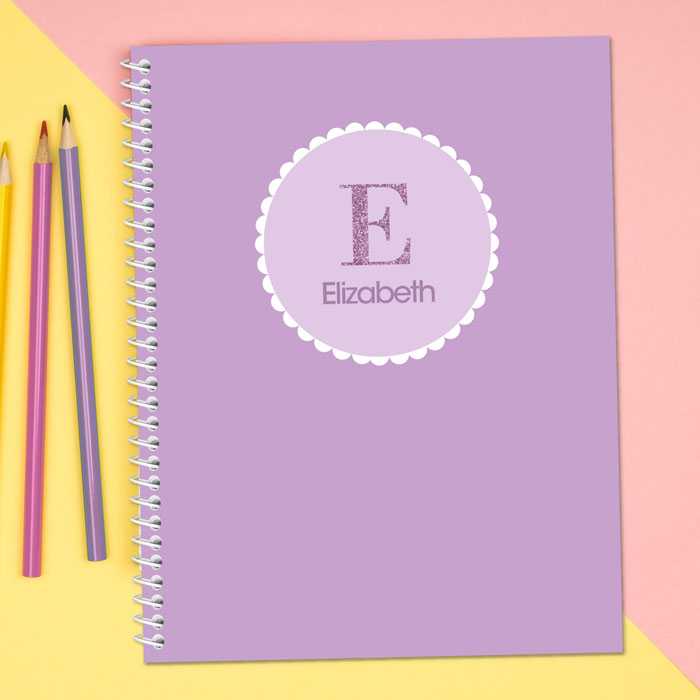A Shiny Purple Letter Kids Notebook