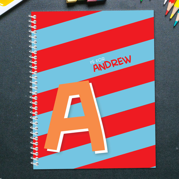 Brilliant Initial Red Kids Notebook