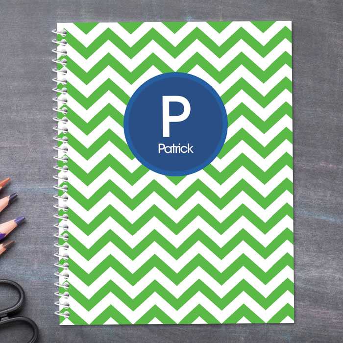 Chevron Green and Blue Kids Notebook