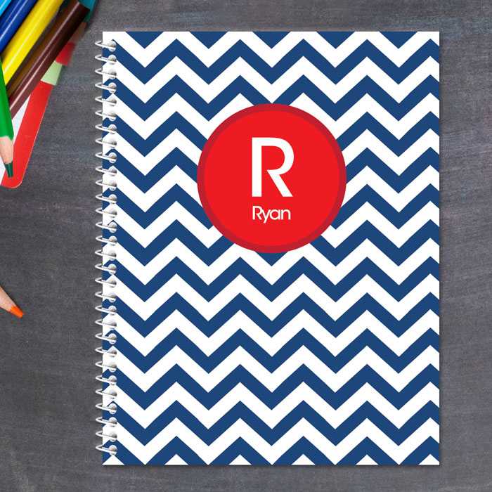 Chevron Navy and Red Kids Notebook