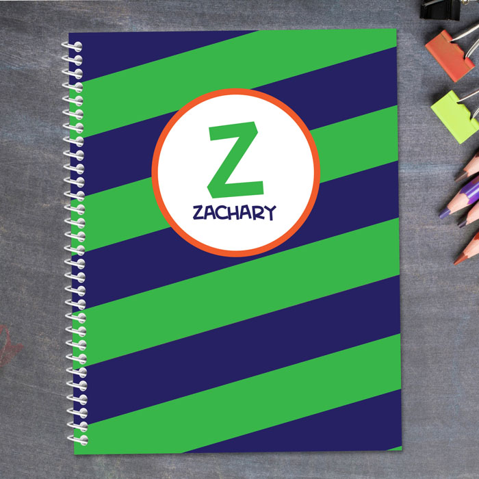 Fun Initials Green Kids Notebook