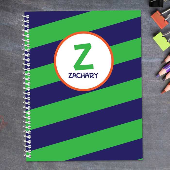 Fun Initials Green Kids Notebook