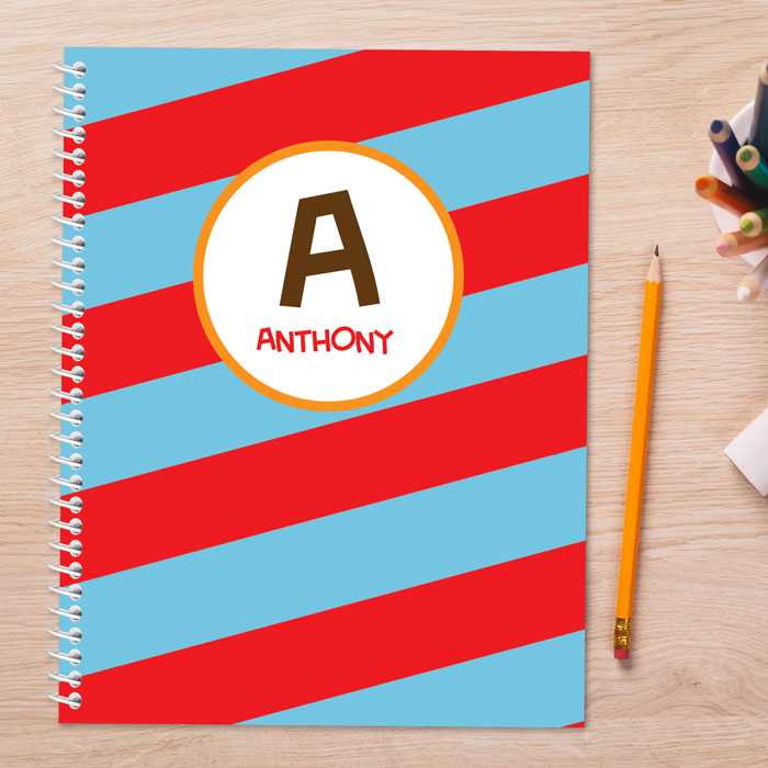 Fun Initials Red Kids Notebook