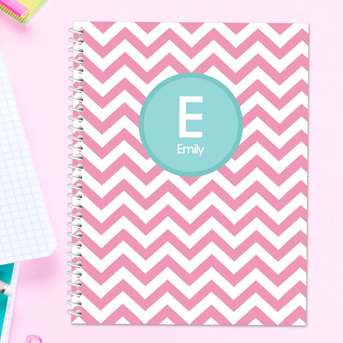 Chevron Pink and Aqua Kids Notebook