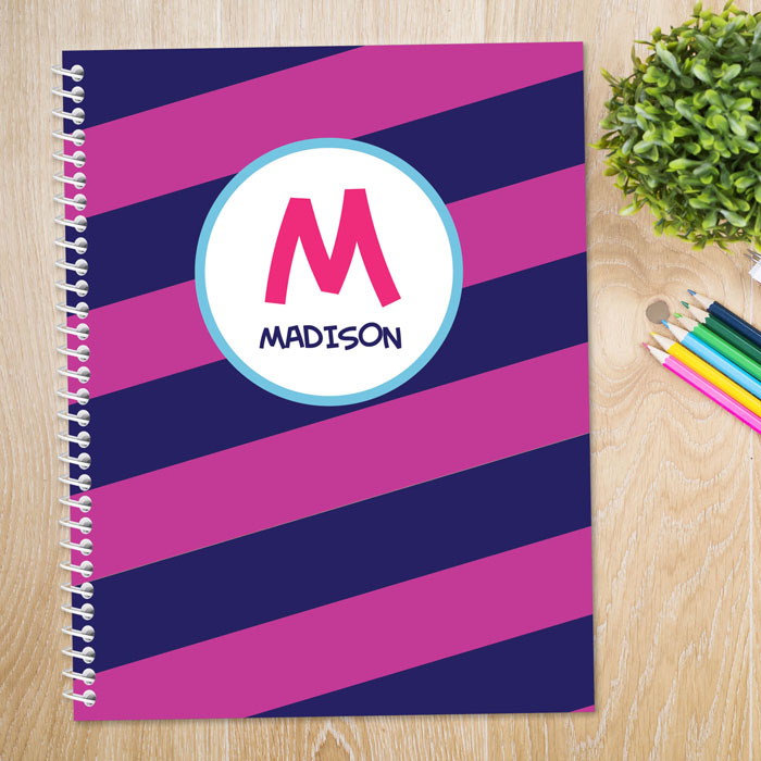 Fun Initials Magenta Kids Notebook