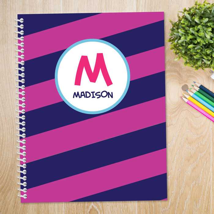 Fun Initials Magenta Kids Notebook
