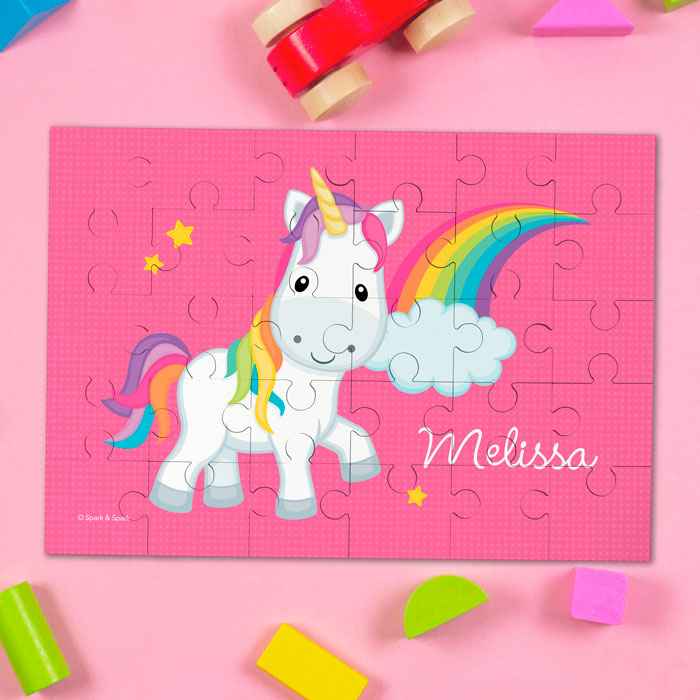 Rainbow Unicorn Personalized Puzzles