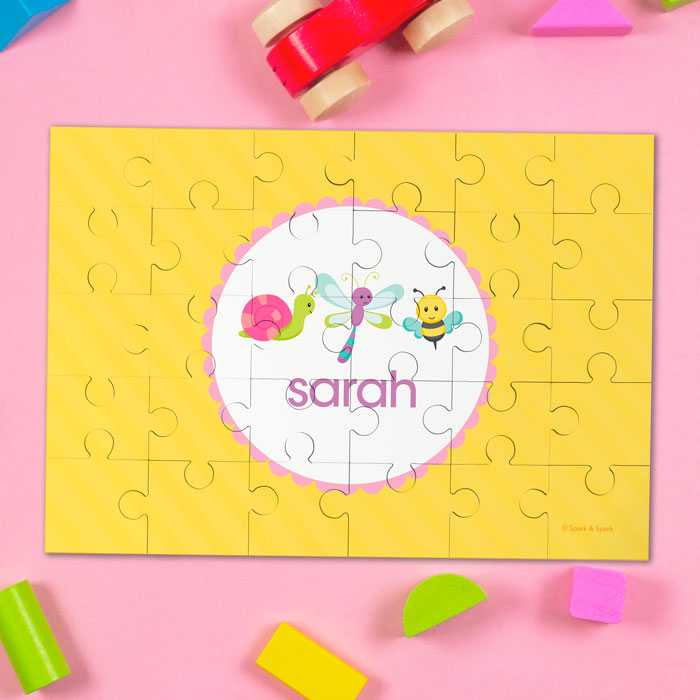 Three Sweet Little Bugs Personalized Puzzles