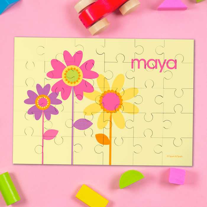 Three Spring Blooms Personalized Puzzles