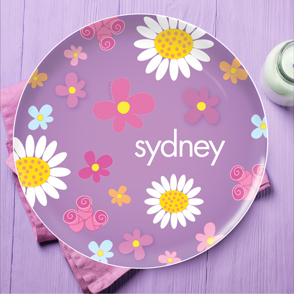 Field of Flowers Purple Kids Plates