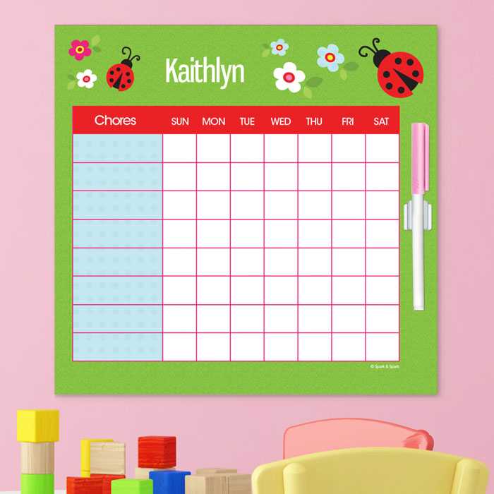 Curious Lady Bug Chore Chart