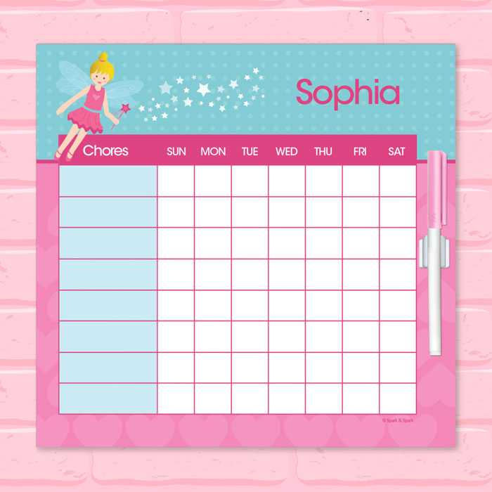 Fairy Girl Chore Chart