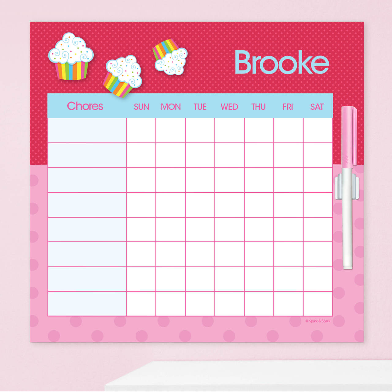 Rainbow Cupcake Chore Chart